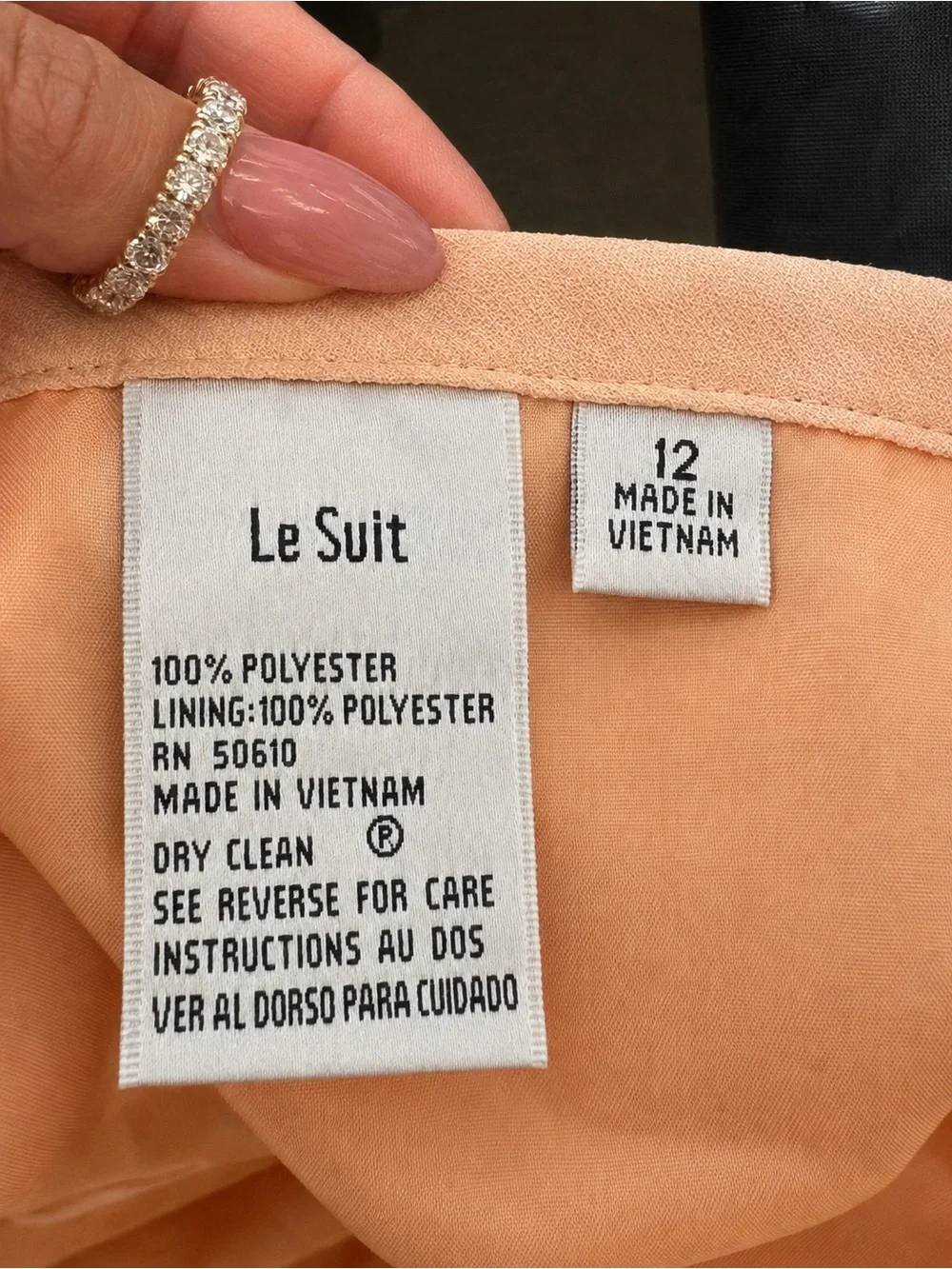 Le Suit Peach Short-Sleeve Pencil Skirt Suit